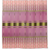 Stijlvolle Boho roze en goud geometrisch Douchegordijn (Voorkant)