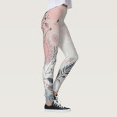 Stijlvolle Boho Roze, Witte en Zwarte Leggings (Rechts)