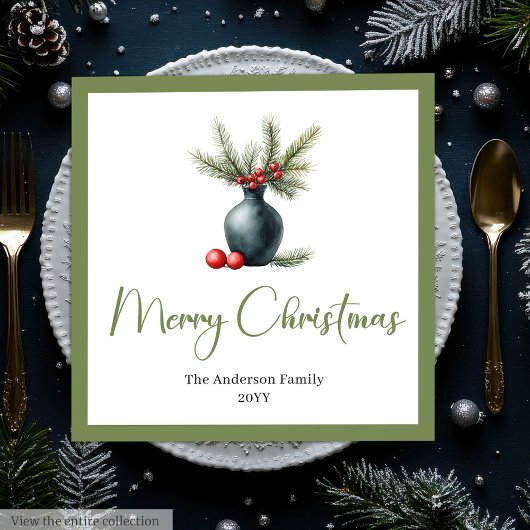 Stijlvolle Boho Rustic Kerstboeket Diner Servet
