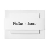 Stijlvolle Boho White & Black Custom Wedding Uitnodigingen Wikkel (Voorkant Voorbeeld)