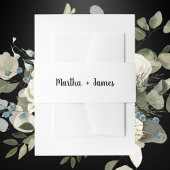 Stijlvolle Boho White & Black Custom Wedding Uitnodigingen Wikkel