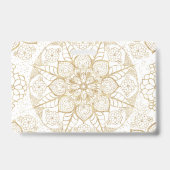 Stijlvolle Boho White Gold Mandala Floral Badge (Achterkant)