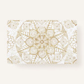 Stijlvolle Boho White Gold Mandala Floral Badge (Voorkant)