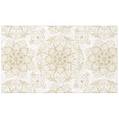 Stijlvolle Boho White Gold Mandala Floral Tafelkleed (Voorkant (Horizontaal))