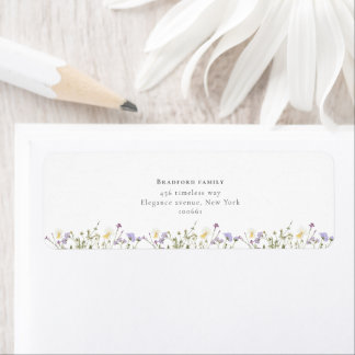 Stijlvolle boho Wildflowers Script Wedding Etiket