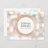 Stijlvolle Bokeh en Roos Gold Sequin Event Planner Briefkaart (Voorkant / Achterkant)