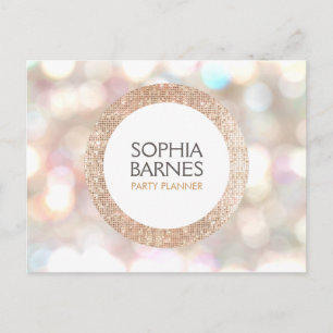 Stijlvolle Bokeh en Roos Gold Sequin Event Planner Briefkaart