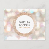 Stijlvolle Bokeh en Roos Gold Sequin Event Planner Briefkaart (Voorkant)