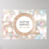 Stijlvolle Bokeh en Roos Gold Sequin Event Planner Poster (Voorkant)