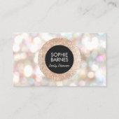 Stijlvolle Bokeh en Roos Gold sequin Event Planner Visitekaartje (Voorkant)