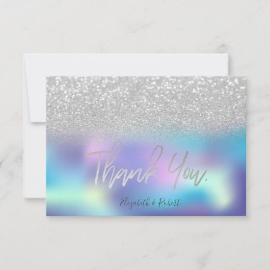 Stijlvolle Bokeh Holografisch Bedankkaart (Voorkant)