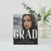 Stijlvolle Bold Silver Grey Folie AFSTUDEERDER Fot (Staand voorkant)