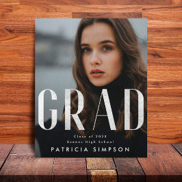 Stijlvolle Bold Silver Grey Folie AFSTUDEERDER Fot