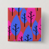 Stijlvolle bomen vierkante button 5,1 cm (Voorkant)