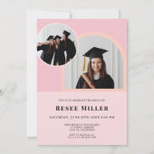 Stijlvolle boog foto afstudeerfeest uitnodiging (Achterkant)