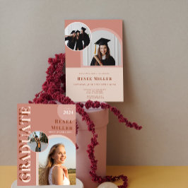 Stijlvolle boog foto afstudeerfeest uitnodiging