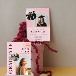 Stijlvolle boog foto afstudeerfeest uitnodiging