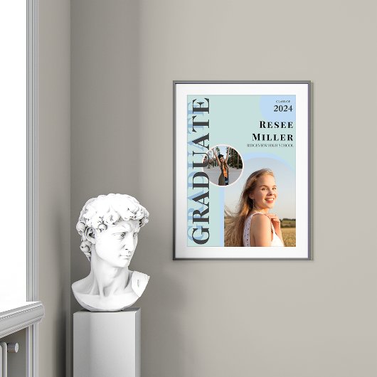 Stijlvolle boog foto Afstuderen aandenken Poster