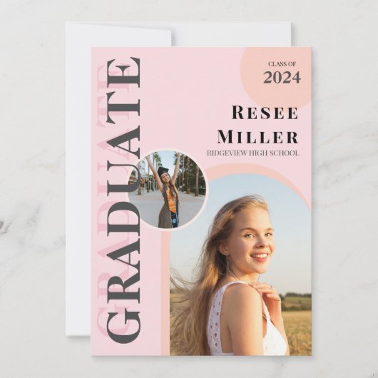 Stijlvolle boog foto Afstuderen aankondiging (Voorkant)