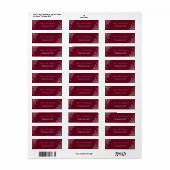 Stijlvolle bordeaux zilver grijs swirl bruiloft etiket (Full Sheet)