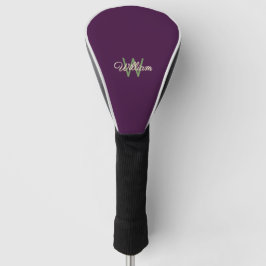 Stijlvolle bordeauxrode monogram golfheadcover