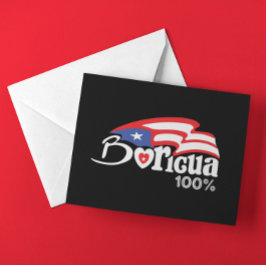 Stijlvolle Boricua 100% Puerto Rico Heritage Flag Briefkaart