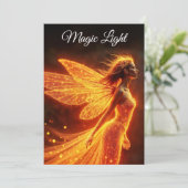 Stijlvolle bos pixie schattig vuur lichtgevende pr save the date (Staand voorkant)