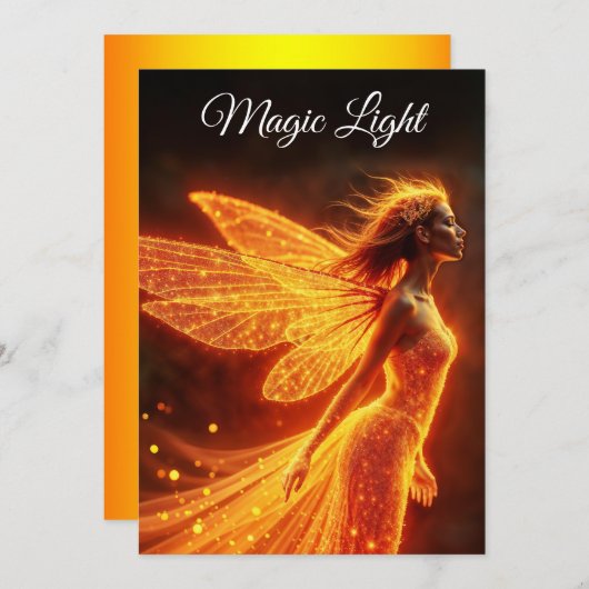 Stijlvolle bos pixie schattig vuur lichtgevende pr save the date (Voorkant / Achterkant)