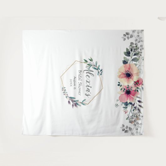 Stijlvolle botanische bruidsshower wandkleed (Voorkant (horizontaal))