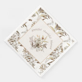 Stijlvolle botanische ‘dankbaar dankbaar gezegend’ servet (Hoek)