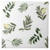 Stijlvolle Botanische Groen Moderne Rustieke Elega Tegeltje (Voorkant)