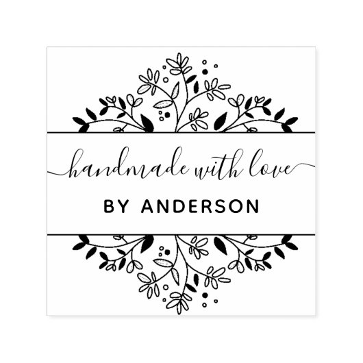 Stijlvolle botanische handgemaakte zelfinkjestempe  zelfinktende stempel (Design)