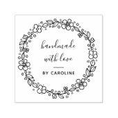 Stijlvolle botanische krans handgemaakt  zelfinktende stempel (Design)