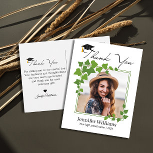 stijlvolle botanische lijst foto bedankt afstudere briefkaart