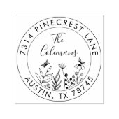 Stijlvolle botanische terugkeer gezinsadres zelfinktende stempel (Design)