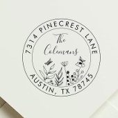 Stijlvolle botanische terugkeer gezinsadres zelfinktende stempel