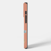 Stijlvolle botanische wilde bloem initiaal perzik Case-Mate iPhone case (Achterkant / Links)