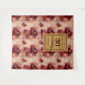 Stijlvolle Bourgogne Blush Gold 30e verjaardag Tap Wandkleed (Voorkant (horizontaal))