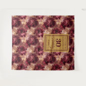 Stijlvolle Bourgogne Blush Gold Boho 30e verjaarda Wandkleed (Voorkant (horizontaal))