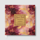 Stijlvolle Bourgogne Blush Gold bruiloft gastenboe Gastenboek (Voorkant)