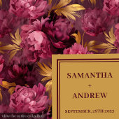 Stijlvolle Bourgogne Blush Goud Trouwpapier Servet