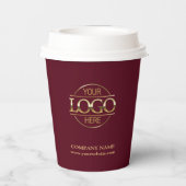 Stijlvolle Bourgogne Corporate Company Business Lo Papieren Bekers (Achterkant)