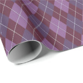 Stijlvolle Bourgogne en Purples Argyle Classic Gol Cadeaupapier (Rol Hoek)