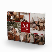 Stijlvolle Bourgogne Familie Fotocollage Keepsake Fotoblokken (Rechts)
