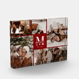 Stijlvolle Bourgogne Familie Fotocollage Keepsake Fotoblokken