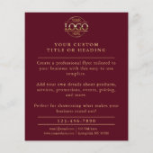 Stijlvolle Bourgogne Red Business Logo Promotional Flyer (Achterkant)