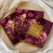 Stijlvolle Bourgogne Roze Blush Gouden Trouwservet Servet