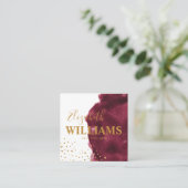 Stijlvolle Bourgogne Waterverf, penseelstreek en g Vierkante Visitekaartje (Staand voorkant)