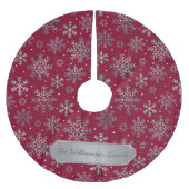 Stijlvolle Bourgondische kerst met elegante sneeuw Kerstboom Rok (Voorkant)