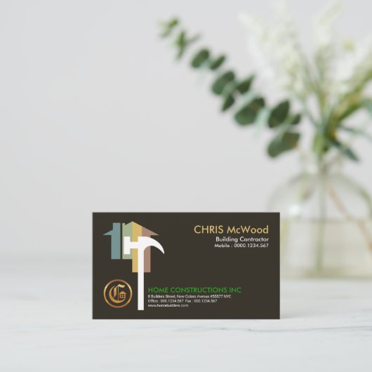 Stijlvolle bouwaannemers Creatief Fancy Huis Visitekaartje (Staand voorkant)